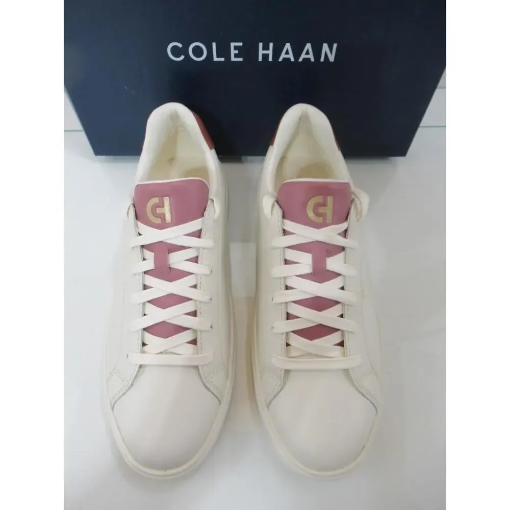 Women's Cole Haan Grand Crosscourt Daily Sneaker Lace Up Ivory Mahogany Size 9